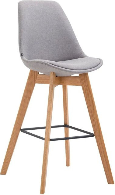 DELUKE Barhocker GIKAR Barstuhl mit Lehne aus Stoff in Grau, B/T/H: 48 x 56 x 112 cm - Bild 1