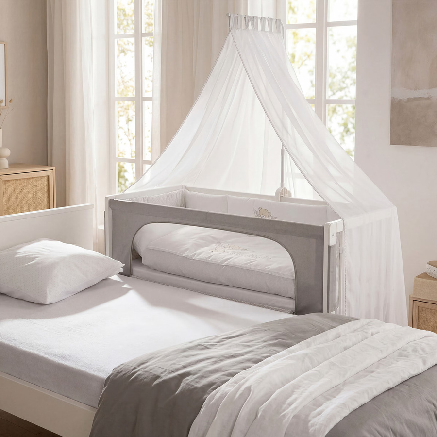 Roba Babybett Heartbreakerbär in Weiß mit Himmel inkl. Stange B/H/T: 126 x 66 x 157 cm - Bild 1