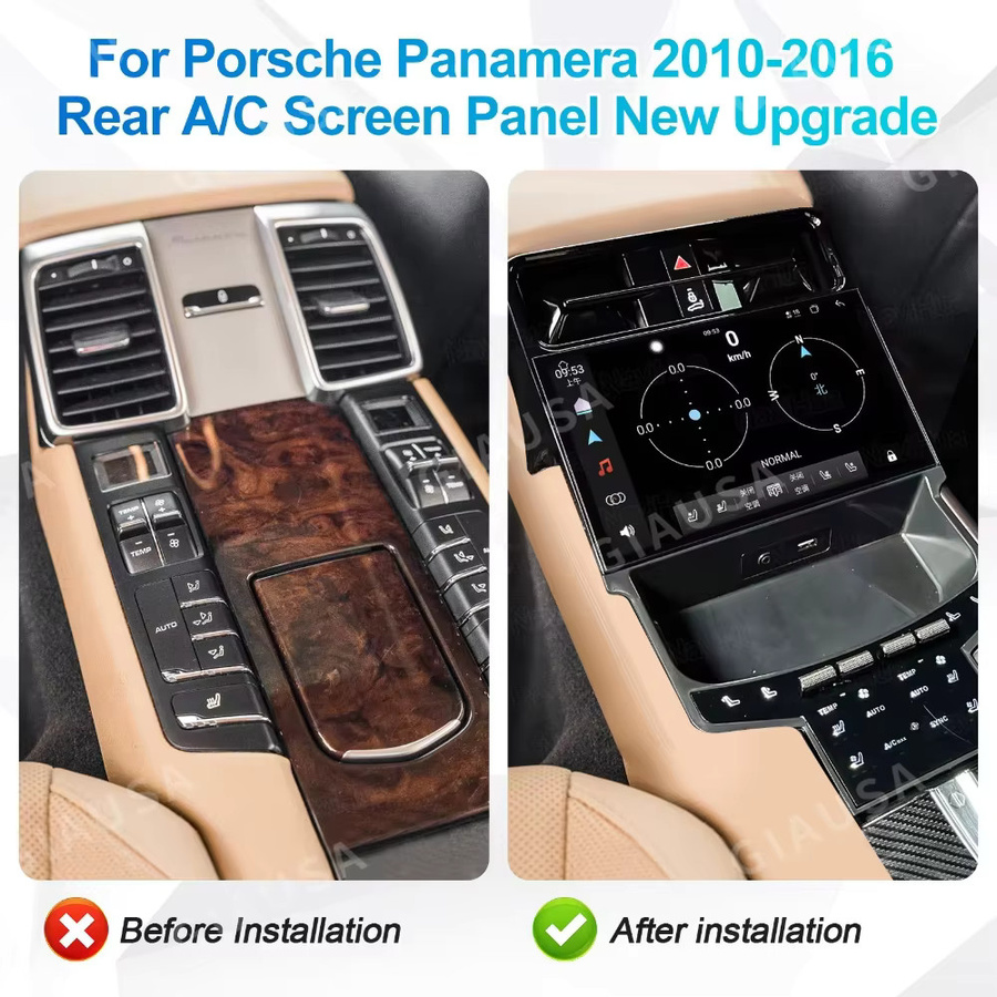 YANFU 9 Zoll Rückbank-Infotainment-Display für Porsche Panamera 2010-2017 mit 2K Ultra Clear Touchscreen, Android Auto und CarPlay, Schwarz - Bild 2