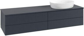 V&B Waschtischunterschrank Antao mit Frontstruktur und Beleuchtung in Blau, B/T: 160 x 50 cm - Bild 1