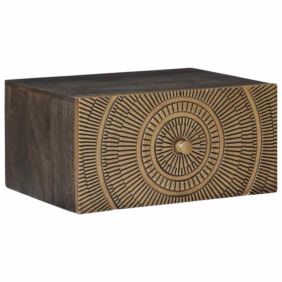 vidaXL Handgefertigter Nachttisch aus Mango Holz in Braun, Wandmontage, Modernes Design, B/T/H: 40 x 30 x 20 cm - Bild 2
