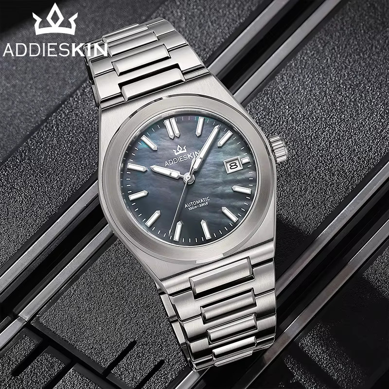 AddiesKin Automatikuhr, Edelstahl, 39 mm, Herren, Grün, Saphirglas - Bild 2