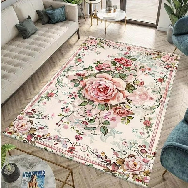 Lodestar Vintage-Blumendruck Bereichsteppich, Maschinenwaschbar und Rutschfest, B/T: 180 x 240 cm, Multicolour - Bild 1