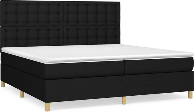 vidaXL Boxspringbett Hybrid mit Matratze und Taschenfederkern, Schwarz, B/T/H: 200 x 200 x 128 cm - Bild 1