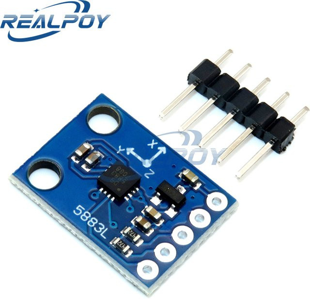 REALPOY GY-273 QMC5883L Dreiachsiger Kompass Magnetometer Sensor Modul in Blau für Arduino - Bild 1