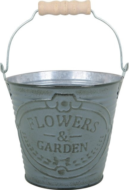 Übertopf Flowers & Garden aus Metall in Anthrazit, Durchmesser: 11,5 cm, Höhe: 10,5 cm - Bild 1