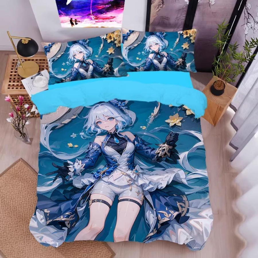 JMG Household Supplies Mikrofaser Bettwäscheset mit Anime-Motiv, Bettbezug und Kissenbezüge mit Reißverschluss, B/H: 90 x 200 cm - Bild 1
