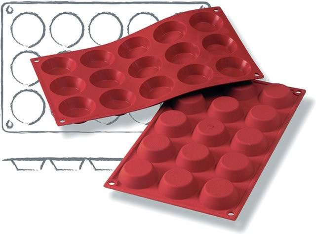 Schneider Silikonbackform Tortelett rot, 25 ml, B/T/H: 17,5 x 17,5 x 1,5 cm - Bild 1