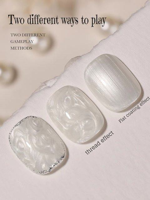 MIANEL Gel-Nagellack, Weiß, Schimmernd, 12 ml - Bild 1
