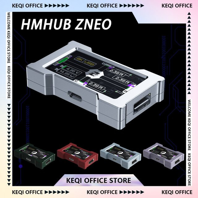 HMLAB ZNEO Gaming USB-Hub in Pink mit Display und unabhängiger Stromversorgung für dein Schreibtisch-Setup - Bild 1
