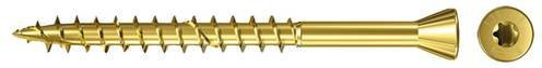 Fischer Dielenschrauben 660101 Sechsrund aus Stahl, galvanisch verzinkt, Farbe Gold, Durchmesser: 3,5 mm, Länge: 35 mm, 200 Stück - Bild 1