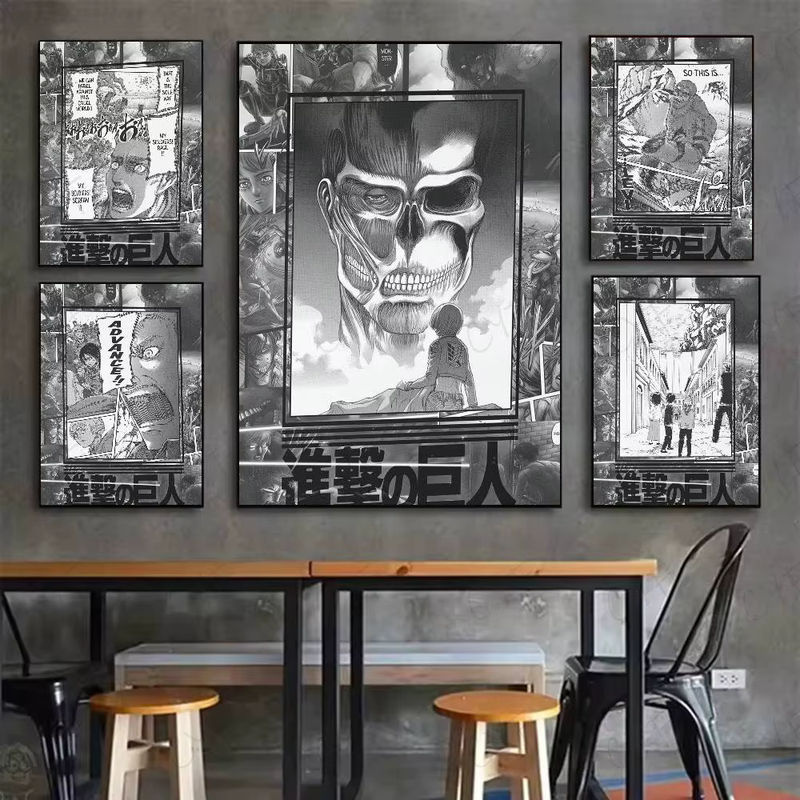 Aniome Angriff auf Titan Wandkunstdruck als klebriges Poster, mehrfarbig, rechteckig, Hochformat - Bild 3