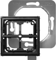 Gira Set aus Schalter und Taster mit Abdeckung, IP44 beleuchtet, Schwarz - Bild 1