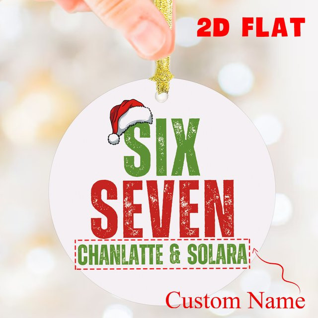 Individuelles Acryl Ornament in Kreisform mit personalisierbarem Namen und Design für deine Weihnachtsdekoration, Weiß - Bild 1