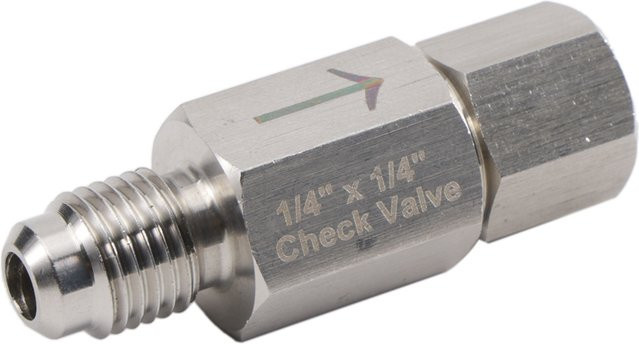 Brew Shark Edelstahl MFL Gas Rückschlagventil mit 1/4" FFL Auslass und 1/4" MFL Einlass für Homebrew Mini Co2 Regler und Verteiler - Bild 1