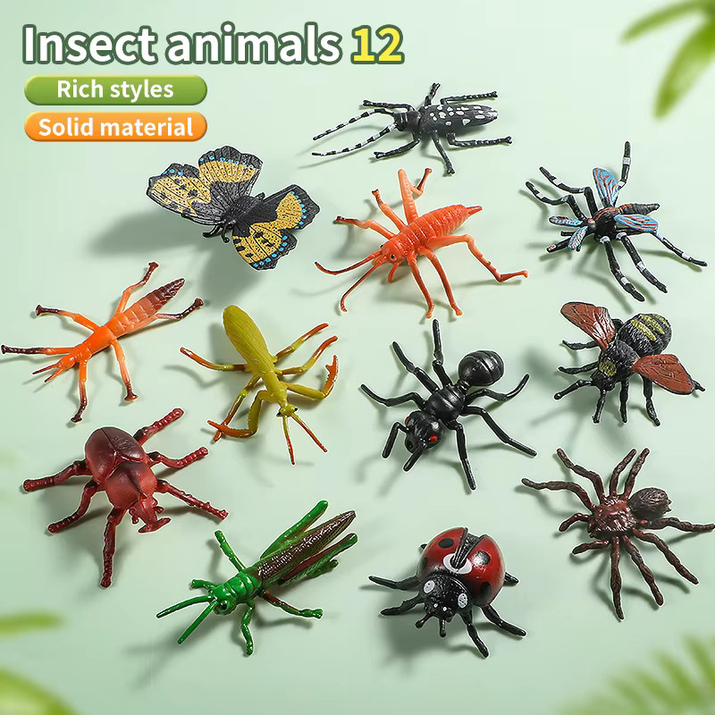 XIALIBAOMOWAN Mini-Insektenstatuen-Set, Lernspielzeug, 12-teiliges Set - Bild 2