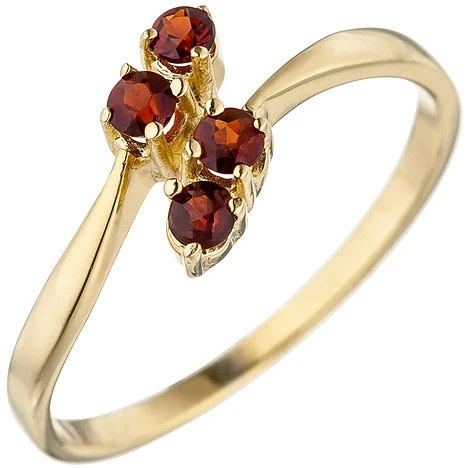 Colfem Ring 375 Gelbgold, 4 Granate rot, Damen - Bild 1