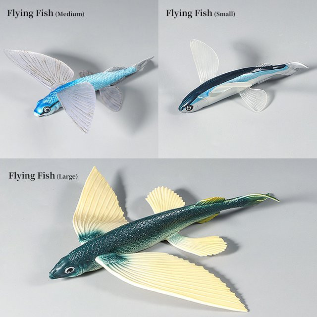 XIALIBAOMOWAN Ozean-Meerestier Unterwasserwelt Fliegender Fisch, Actionfiguren, Set, Multicolor, PVC - Bild 1