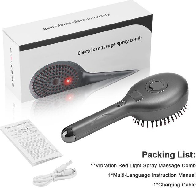 Agdoad Elektrischer Spray-Massagekamm mit rotem Licht, Weiß, Unisex - Bild 1