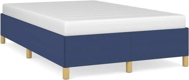 vidaXL Bettgestell aus Stoff in Blau mit gepolstertem Rahmen, B/T/H: 120 x 200 x 35 cm - Bild 1