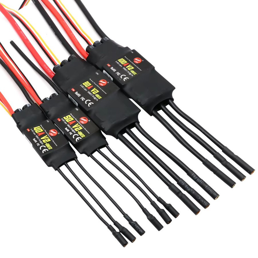 Zmr Bürstenloser ESC Regler V2 mit BEC/UBEC für RC Quadcopter und Hubschrauber, Schwarz - Bild 3