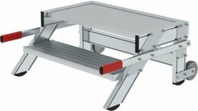 Günzburger Steigtechnik MUNK 50015 Aluminium Plattformleiter fahrbar Silber mit Arbeitshöhe 2,4 m - Bild 2
