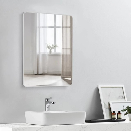 DSK Designspiegel Picasso in Silber aus Aluminium und Glas, Breite: 50 cm, Höhe: 70 cm