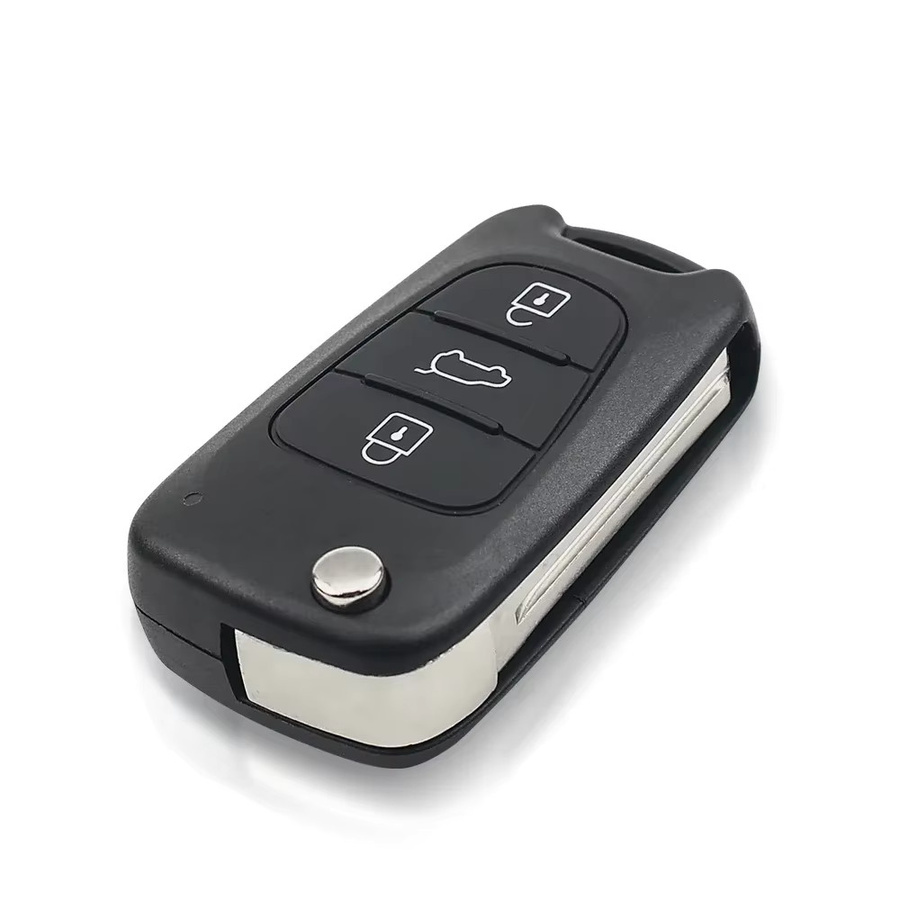 Keyyou Klappbarer Autoschlüssel mit 3 Tasten und 433MHz ID46 Chip in Schwarz für Hyundai i30, ix35 sowie Kia Rio, Samen Seedpro, Picanto und Sportage - Bild 2