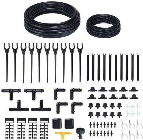 TOOLCRAFT Tropfbewässerung-Set TO-7935588 in Schwarz mit 15 m Schlauchlänge und 13 mm (1/2 Zoll) Durchmesser - Bild 1