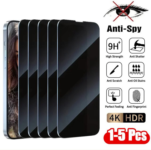 KENNAGE Anti Spy Sichtschutzfolie aus gehärtetem Glas für iPhone 15 14 13 11 Pro Max Mini XR XS und X - Bild 1