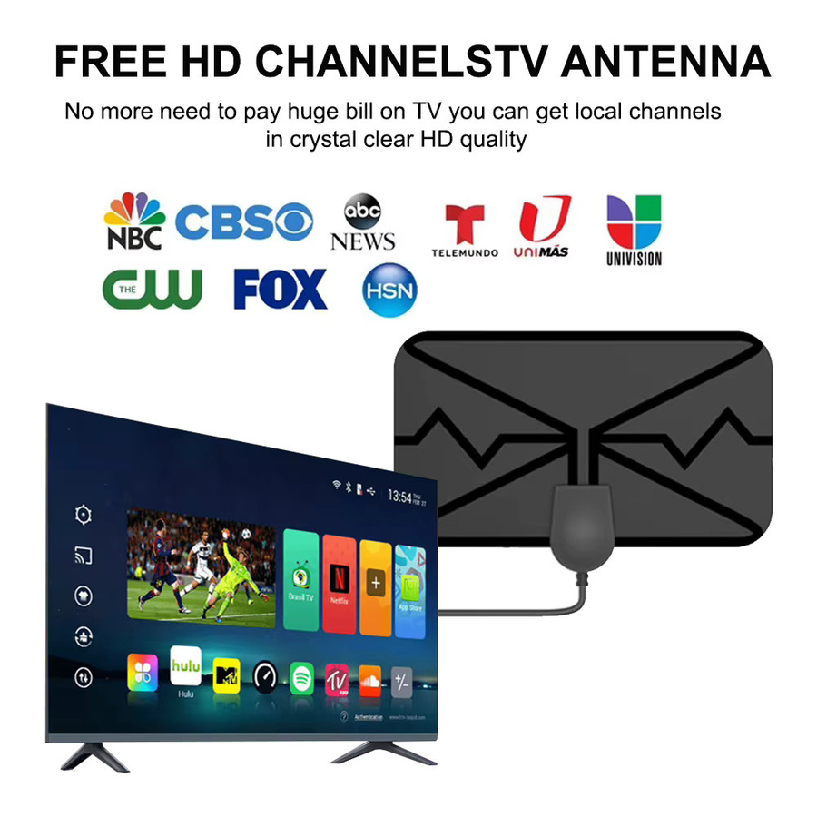 4K HDTV Innen-Digitalantenne mit 25dB Verstärkung für hochauflösenden Fernempfang in Schwarz - Bild 5