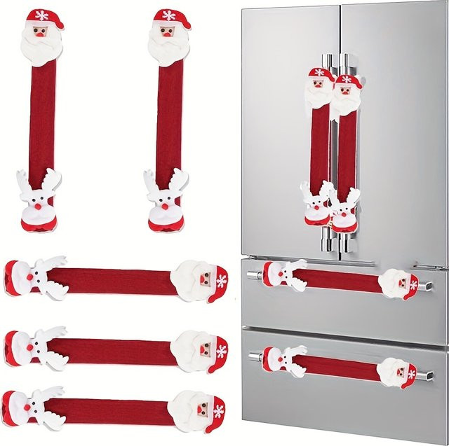 Weihnachts-Griffschutz für Siemens Küchengeräte mit Santa und Schneemann Motiv in Rot - Bild 1