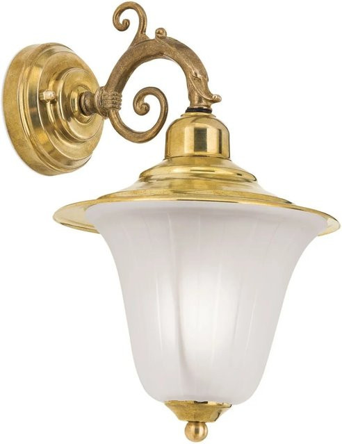 Orion Leuchten Außen Wandleuchte Messing-roh im Jugendstil, E27, IP43, Höhe: 22,0 cm, Breite: 22,0 cm, Tiefe: 1,0 cm - Bild 1