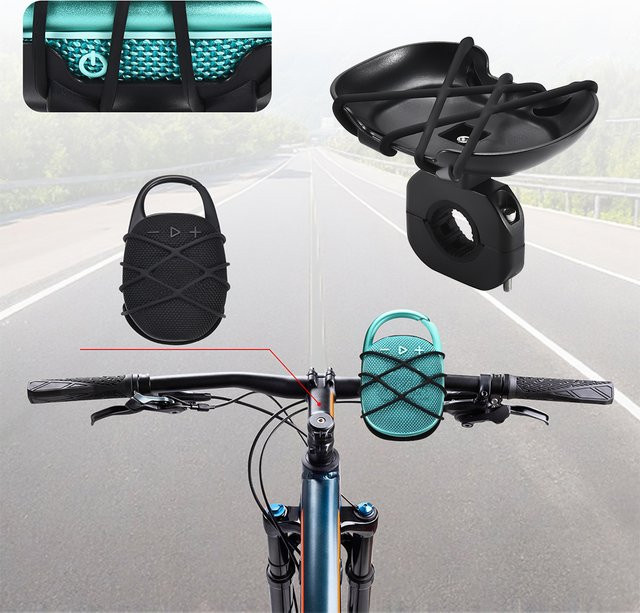 Shunmaii Universelle Fahrrad-Lautsprecherhalterung in Schwarz für JBL CLIP 5 und CLIP 4 zur Lenker-Montage - Bild 1