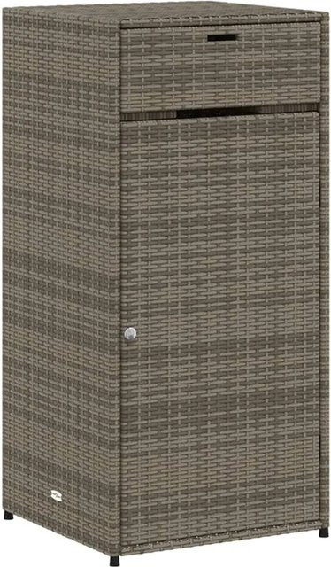 vidaXL Gartenschrank aus Poly Rattan in Grau mit Scharniertüren, B/T/H: 55 x 55 x 111 cm - Bild 1