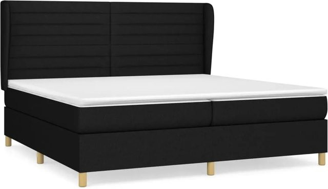 vidaXL Boxspringbett Hybrid mit Matratze und Taschenfederkern, Schwarz, B/T: 200 x 200 cm - Bild 1