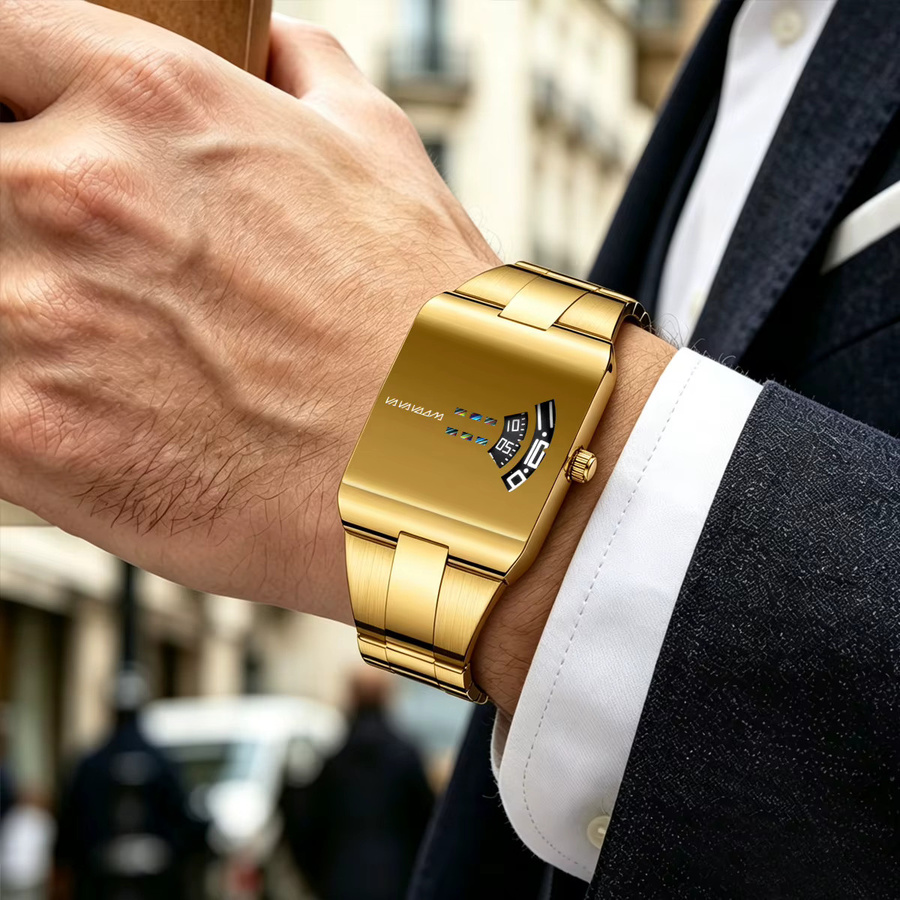 VA VA VOOM Armbanduhr Quarz, Edelstahl, Gold, Herren - Bild 4