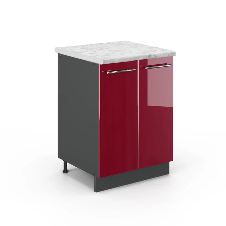 Vicco Küchenunterschrank Fame-Line Bordeaux Hochglanz Anthrazit B: 60 cm, T: 29,03 cm, H: 82 cm - Bild 2