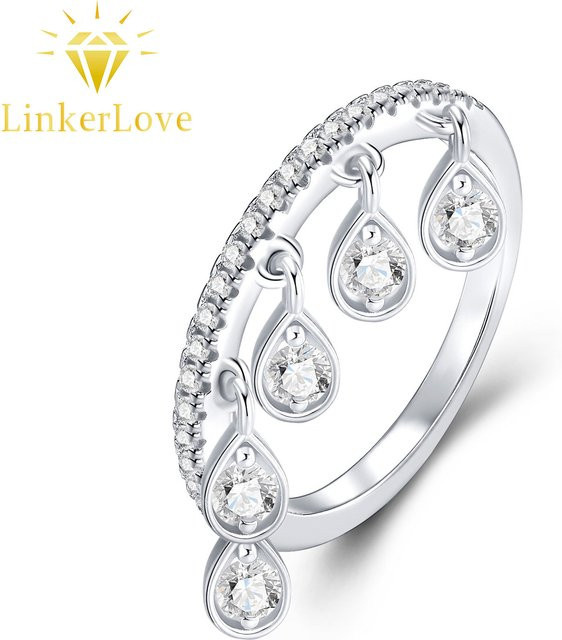 LinkerLove Ring 925 Silber, Moissanit, Damen - Bild 1