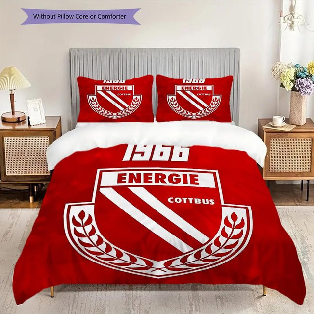 Manus Home Bettwäsche Set Energie Cottbus in Rot mit 1 Bettbezug und 2 Kissenbezügen, B/H: 135 x 200 cm - Bild 1