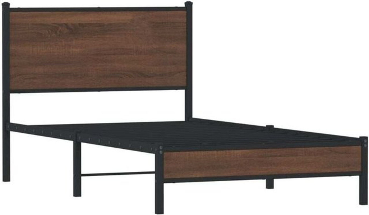 Metallbett Vidaxl aus Stahl in Braun im Industrial Design, B/T: 107 x 203 cm - Bild 1