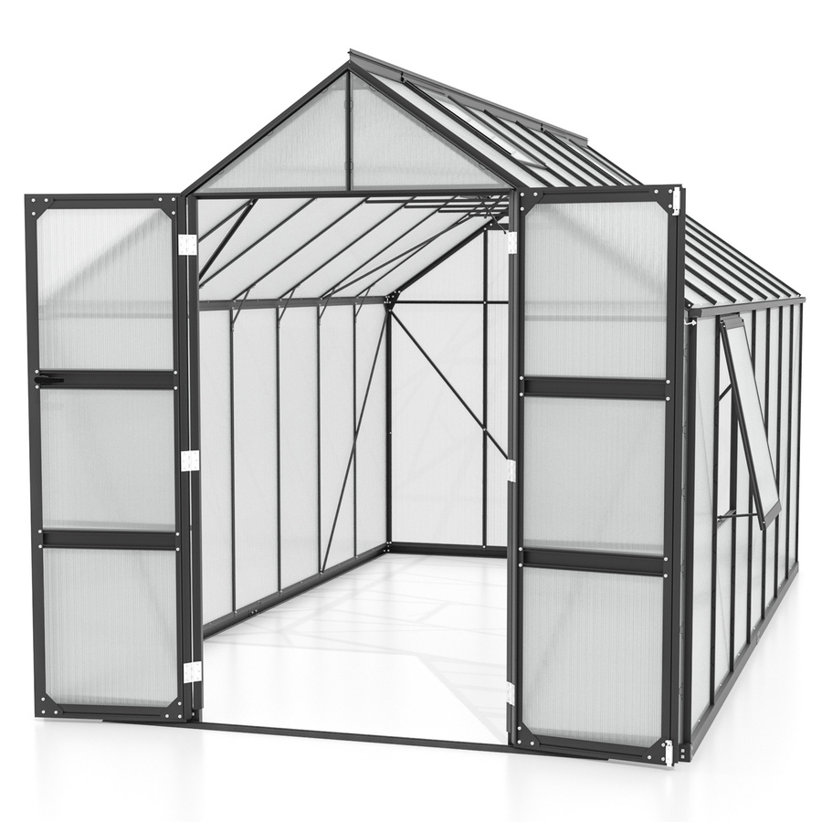 Vitavia Gewächshaus Olymp 11500 Schwarz mit Polycarbonat und Fundamentrahmen - Bild 2