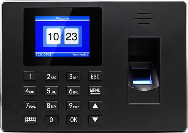 BISOFICE Intelligentes Fingerabdruck-Zeiterfassungsgerät mit 2,4-Zoll-Display und Passwort/ID-Funktion in Schwarz - Bild 1