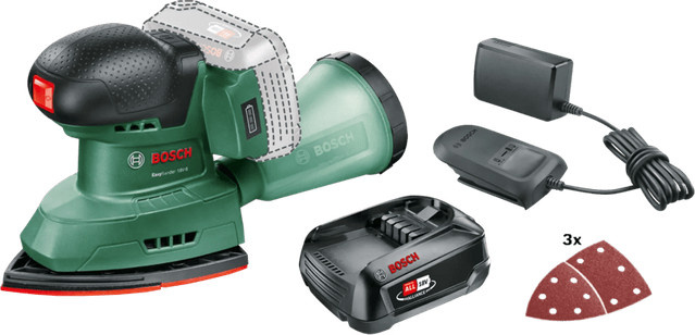 Bosch EasySander 18V-8 mit Bosch Starterset und 2,5-Ah-Akku in Grün - Bild 1