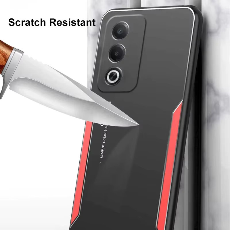 Light-Armor Stoßfeste Schutzhülle aus Aluminiumlegierung und TPU für OPPO A80 5G, A60 und A40 4G mit Kameraschutz und Soft Bumper - Bild 2