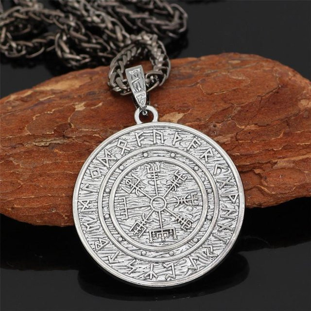 YIRAN Jewelry Halskette, Wikinger Helm, Amulett, Silber, Herren, 60cm - Bild 1