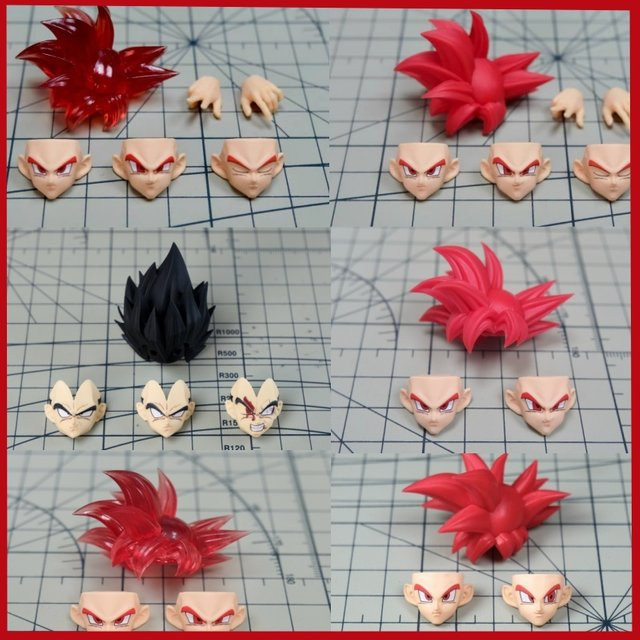 Bandai Dragon Ball Z Vegeta Son Goku Köpfe Zubehör, Actionfiguren Spielzeug, Kunststoff, Bunt / Mehrfarbig - Bild 1