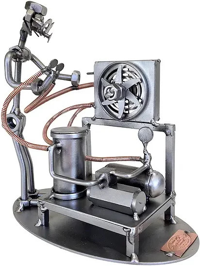 Schraubenmännchen Klimatechniker von Hinz & Kunst aus Metall in Grau - Bild 1