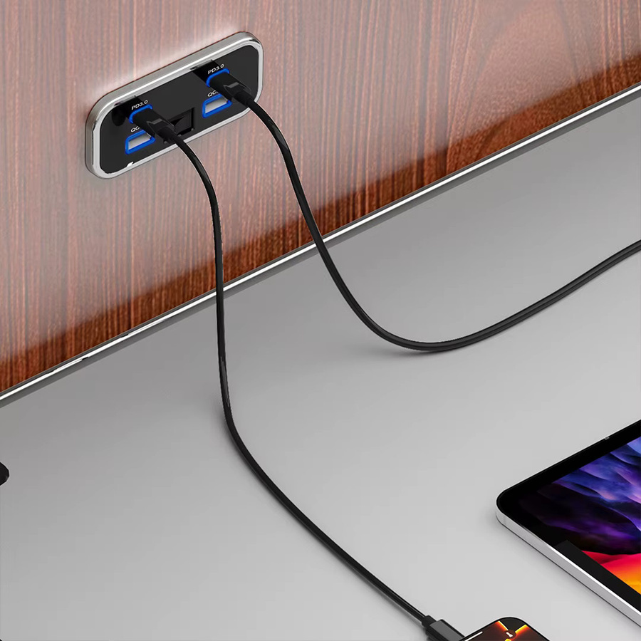 kebidumei Autoladegerät Steckdosenleiste mit 4 Ports, PD3.0 Typ-C Schnellladung & QC3.0, 12V/24V Ladeadapter für Auto, Bus, RV und LKW, Schwarz - Bild 4