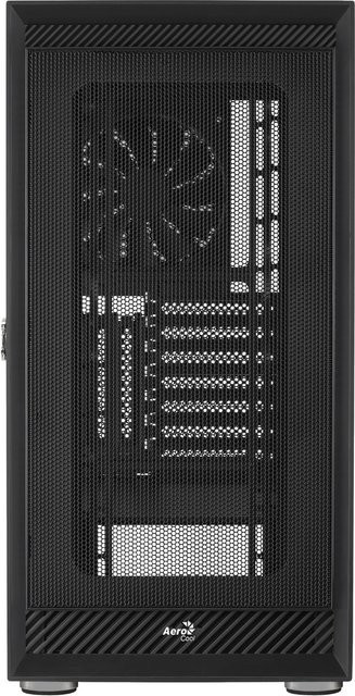 AeroCool Graphite MDT ATX Midi Tower Gehäuse in Schwarz mit Seitenteil aus gehärtetem Glas und USB/Audio-Anschlüssen - Bild 2